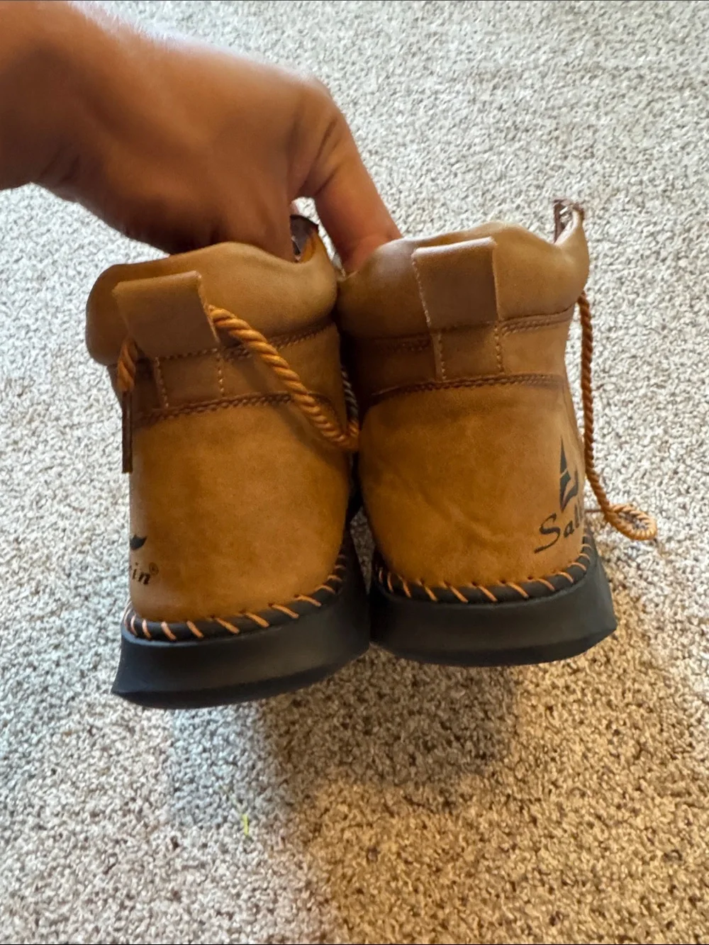 Salkin 2317 Men's Tan Minimalist Lace-Up Barefoot Boots size EU 43/US 10